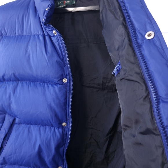 Vintage J.Crew Royal Blue Goose Down Puffer Y2K Preppy - Picture 6 of 8